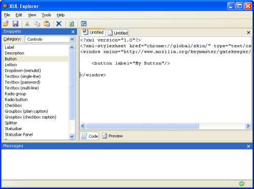 XUL Explorer 1.0a1pre software screenshot