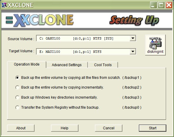XXCLONE Freeware 2.08.6 software screenshot