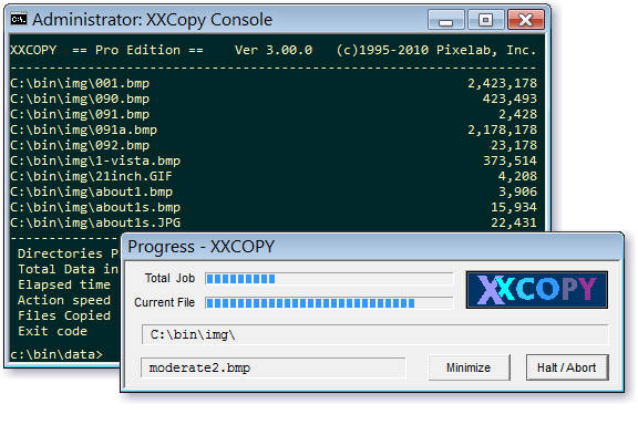 XXCOPY 3.33.3 software screenshot
