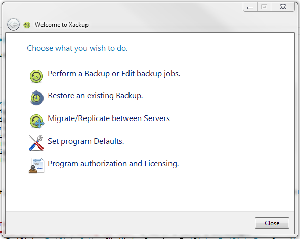 Xackup 2.0.19.27173 software screenshot