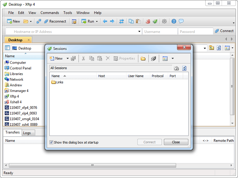Xftp 5.0.1028 software screenshot