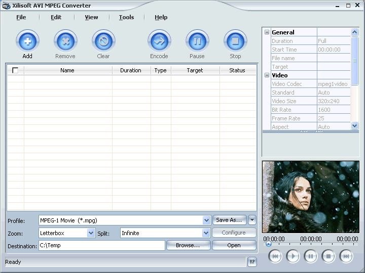 Xilisoft AVI MPEG Converter for to mp4 5.0 software screenshot