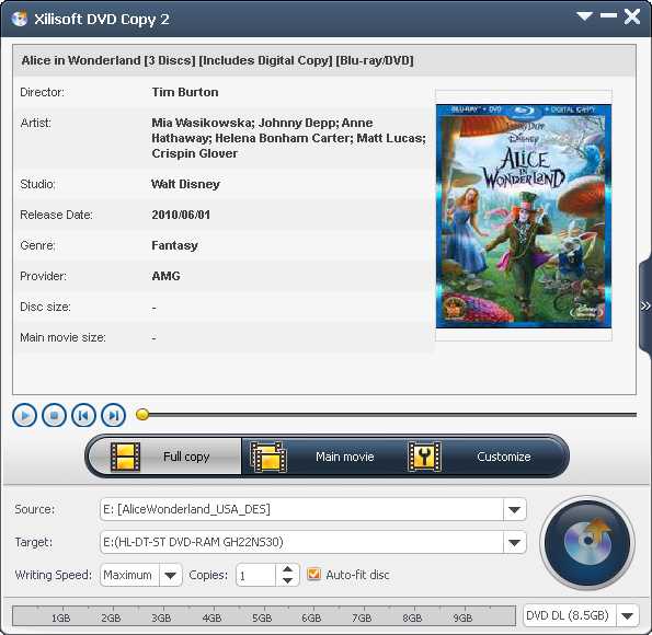 Xilisoft DVD Copy 2.0.1.0831 software screenshot