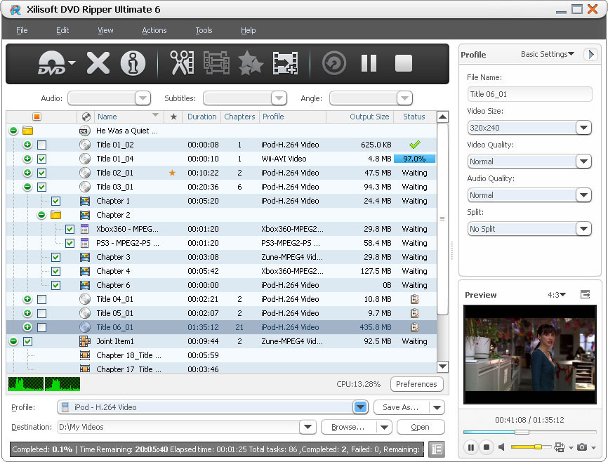 Xilisoft DVD Ripper Ultimate 7.8.1.20140505 software screenshot