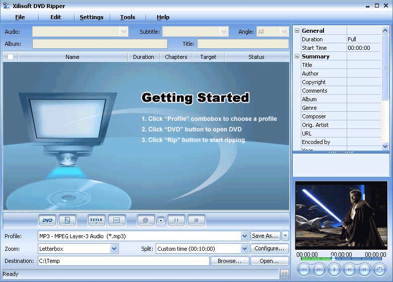 Xilisoft DVD Ripper 4.0.98.0229 software screenshot
