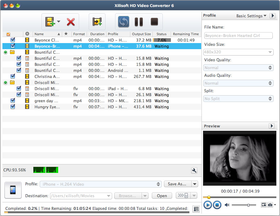 Xilisoft HD Video Converter for Mac 6.5.2.0310 software screenshot