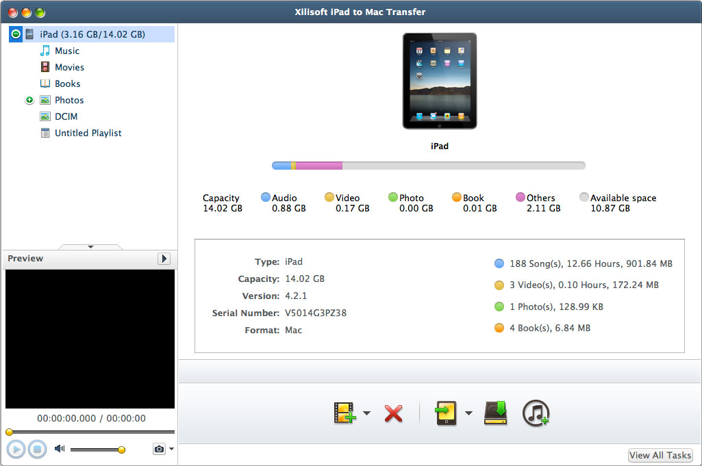 Xilisoft iPad to Mac Transfer 4.0.3.0311 software screenshot