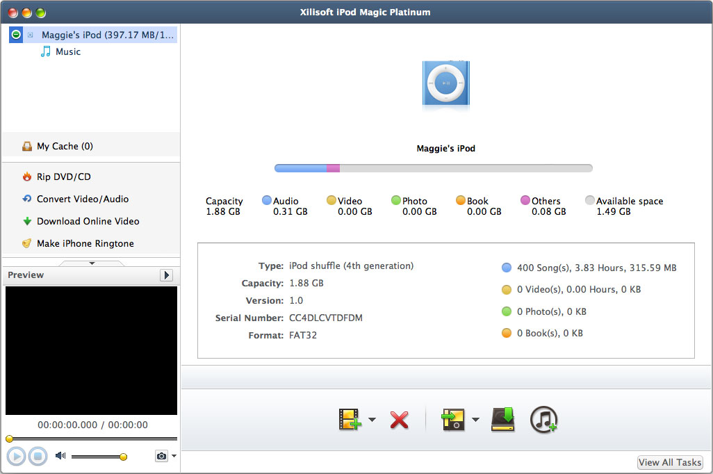 Xilisoft iPod Magic for Mac 4.0.3.0311 software screenshot