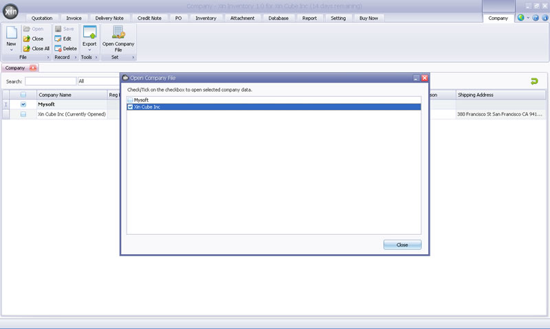 Xin Inventory 2.17.17.22 software screenshot