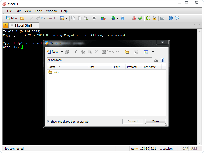 Xshell 5.0.1060 software screenshot