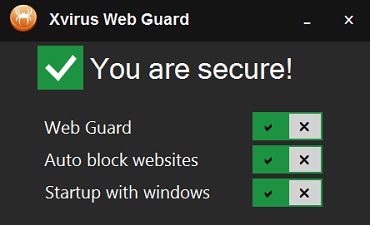 Xvirus Web Guard 2.0.3.0 software screenshot