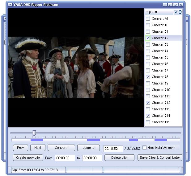 YASA DVD Ripper Platinum 2.8.37.1997 software screenshot