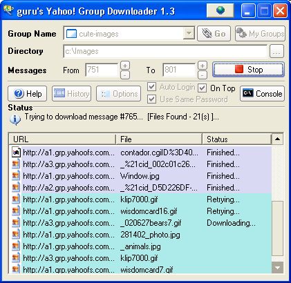 Yahoo Group and Files Downloader 4.3 software screenshot