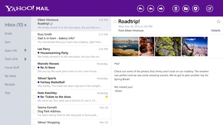 Yahoo! Mail 1.6.0.0 software screenshot