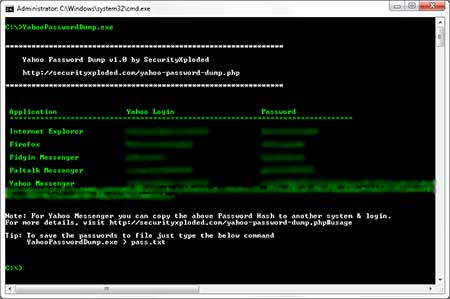 Yahoo Password Dump 4.5 software screenshot