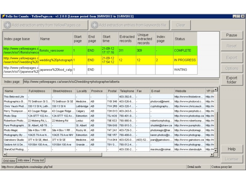 Yello for Canada Professional Edition 1.6.1.0 software screenshot