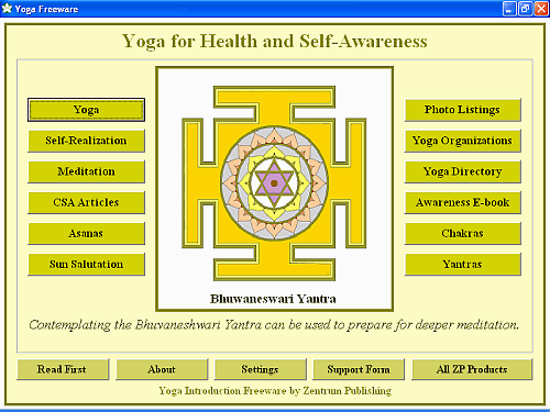 Yoga Freeware 3.7 software screenshot