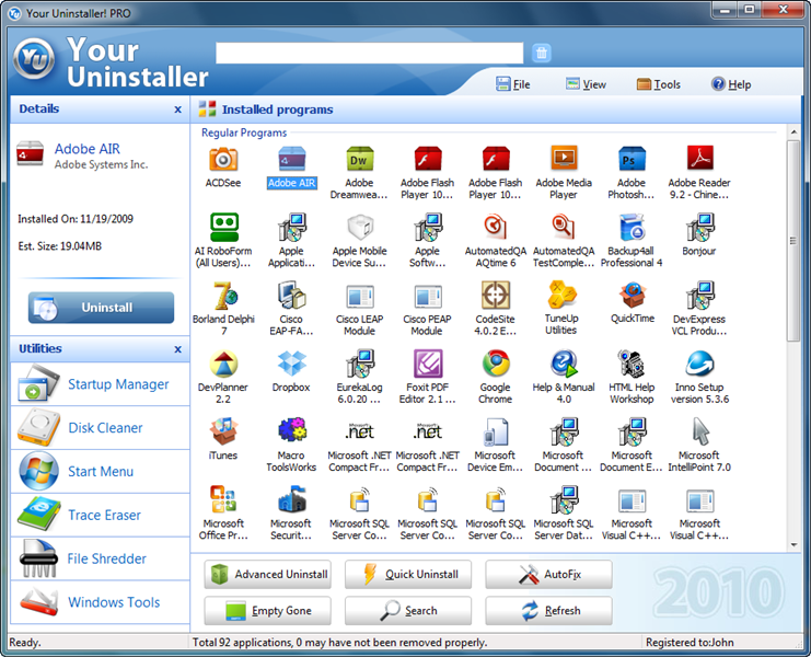 Your Uninstaller! PRO 7.5.2013.2 software screenshot