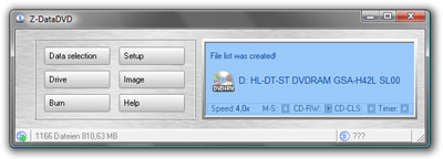 Z-DataDVD 4.8.0.2 software screenshot