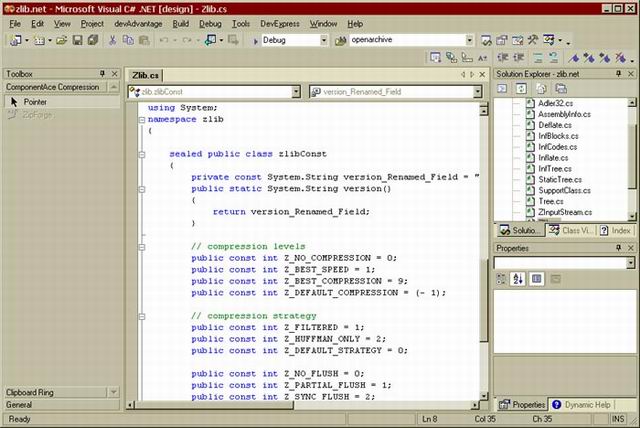 ZLIB.NET 1.03 software screenshot