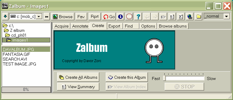 Zalbum 4.00.2 software screenshot