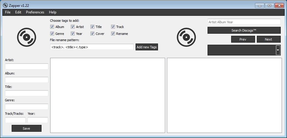 Zapper 1.25 software screenshot