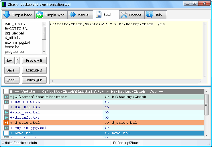 Zback Portable 2.87.0.a software screenshot