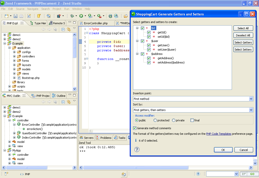 Zend Studio 13.6.0 software screenshot