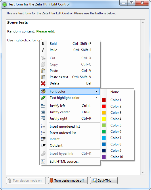 Zeta HTML Edit Control 2013-05-20 software screenshot
