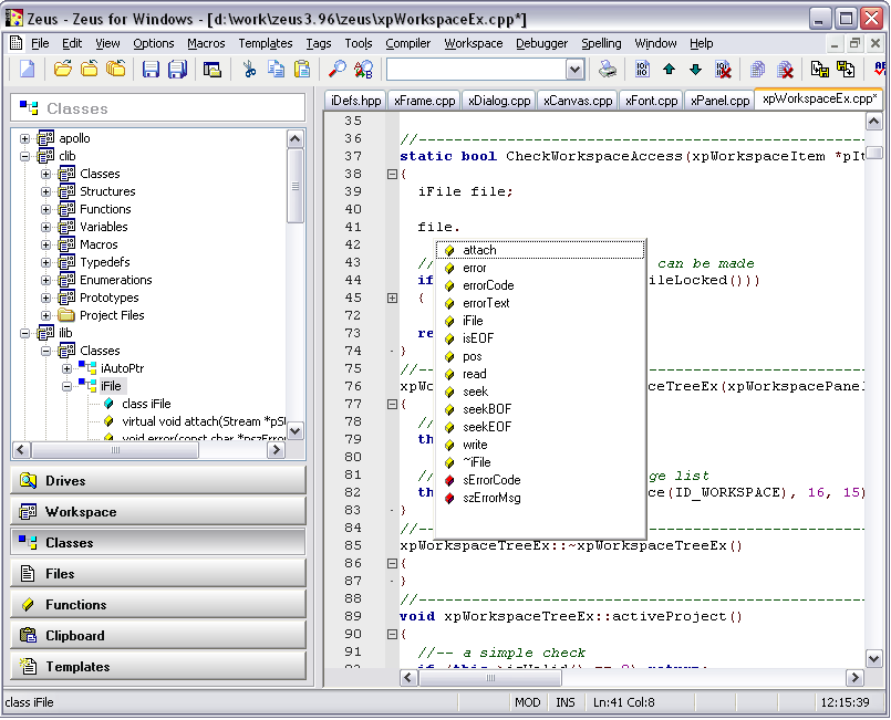 Zeus for Windows 3.98i software screenshot