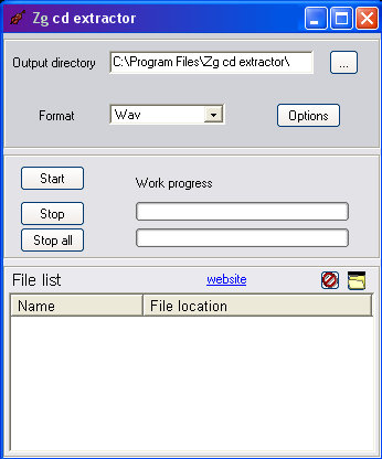 Zg cd extractor 1.01 software screenshot