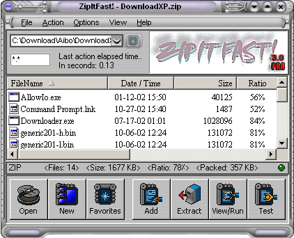 ZipItFast - Free 3.01 software screenshot