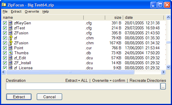 Zipfocus 6.2.02 software screenshot