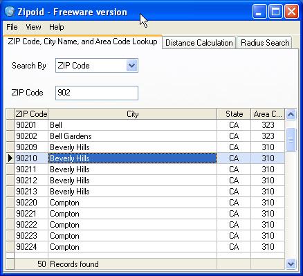 Zipoid 1.2 software screenshot