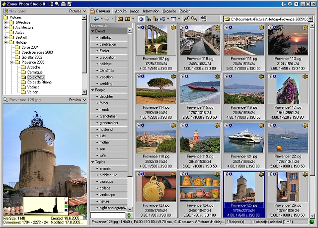 Zoner Photo Studio 15.7 software screenshot