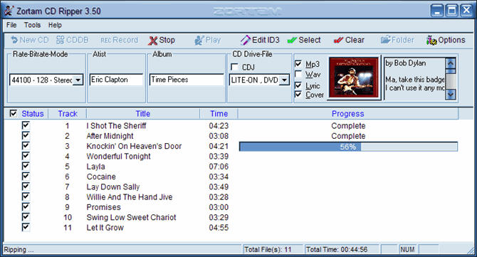 Zortam CD Ripper 4.00 software screenshot