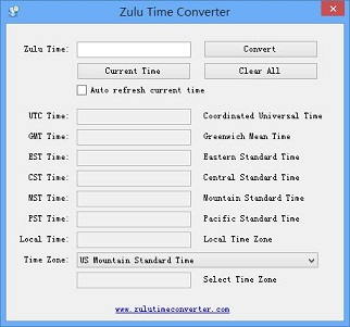 Zulu Time Converter 1.0 software screenshot