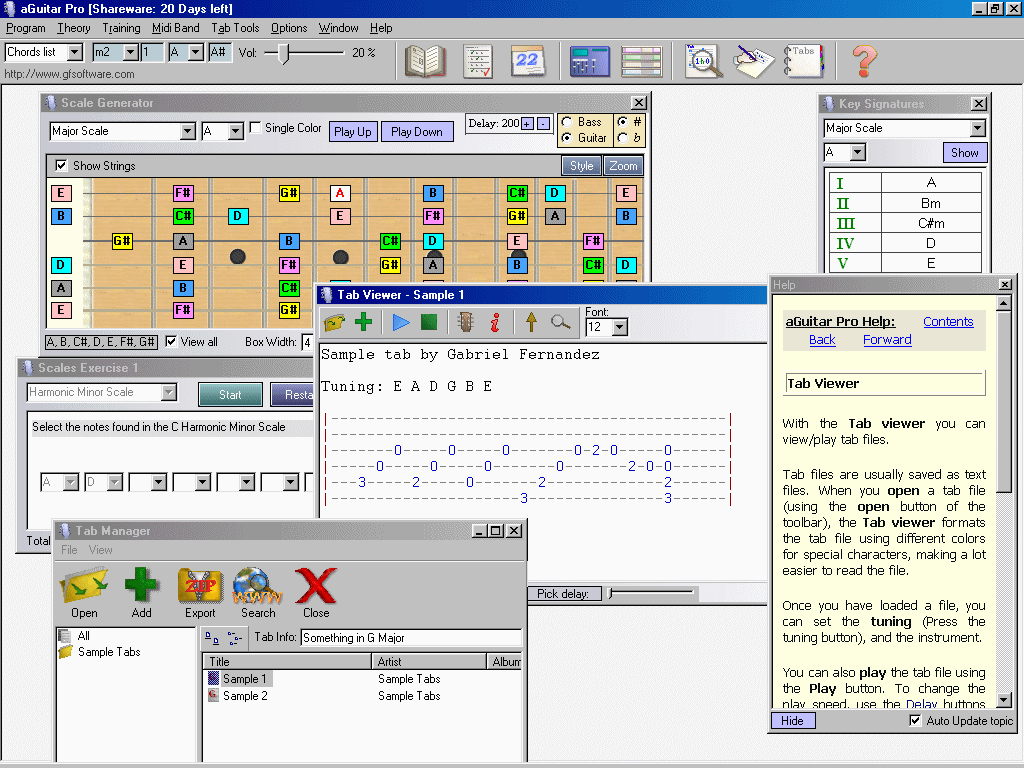 aGuitar Pro 2.01 software screenshot