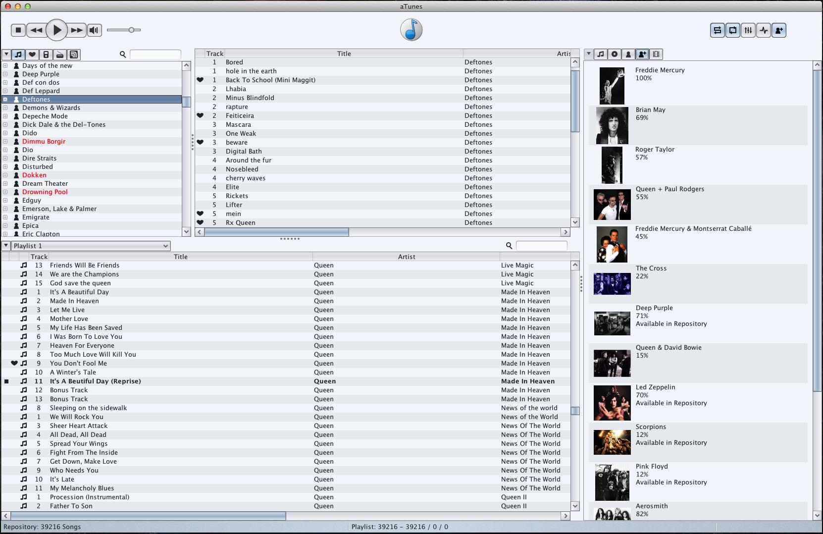 aTunes 3.0.8 software screenshot
