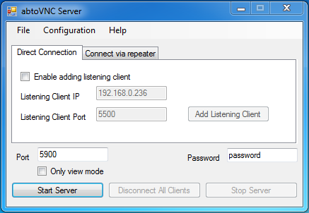 abtoVNC Server SDK 1.4.0.0 software screenshot