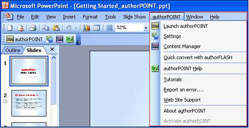 authorPOINT for Rapid E-learning 3.8 software screenshot