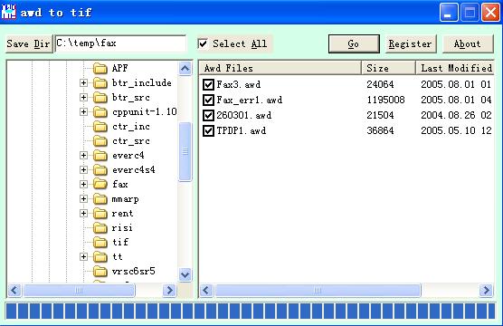 awd2tif 1.0.0903 software screenshot