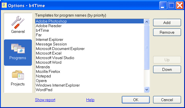 b4Time 1.05 software screenshot