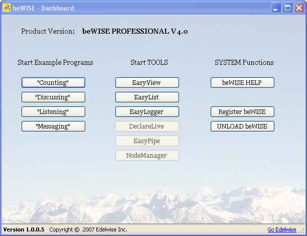 beWISE 4.0 software screenshot