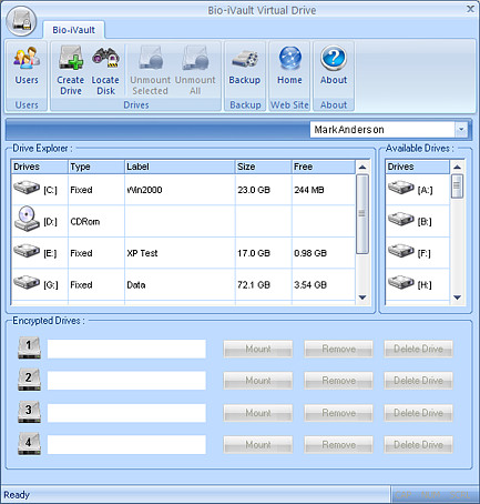 bio-iVault Virtual Drive 2.6.4 software screenshot