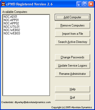 cPWD 2.6 software screenshot