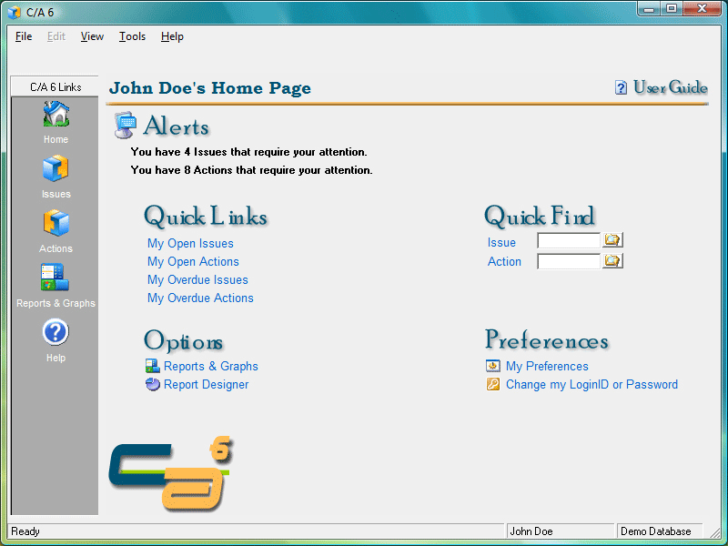 ca6 6.001.012 software screenshot