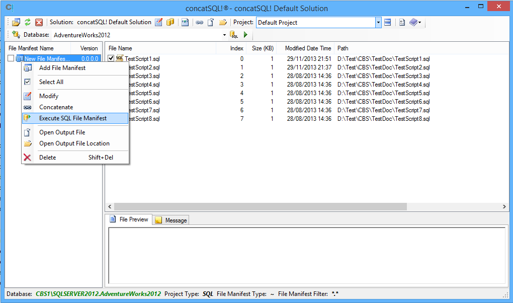 concatSQL! 4.0.0.0 software screenshot