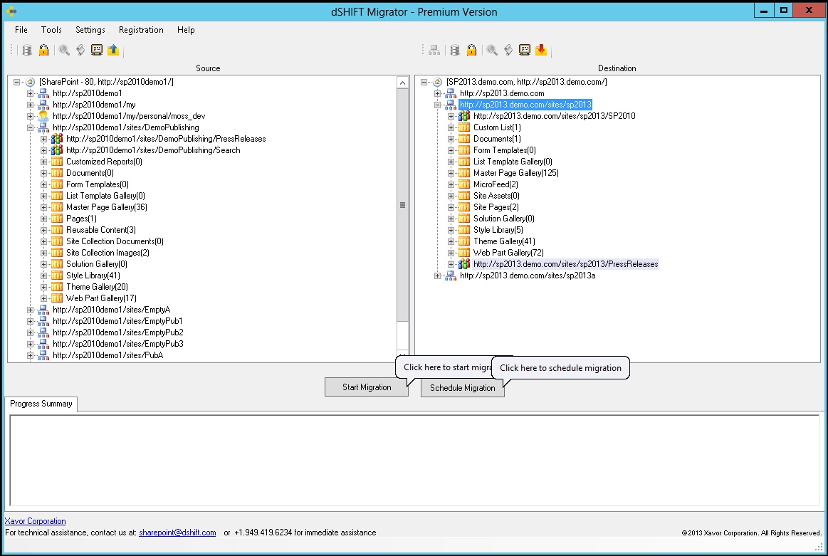 dSHIFT Migrator for SharePoint 2013 6.2.2.1 software screenshot