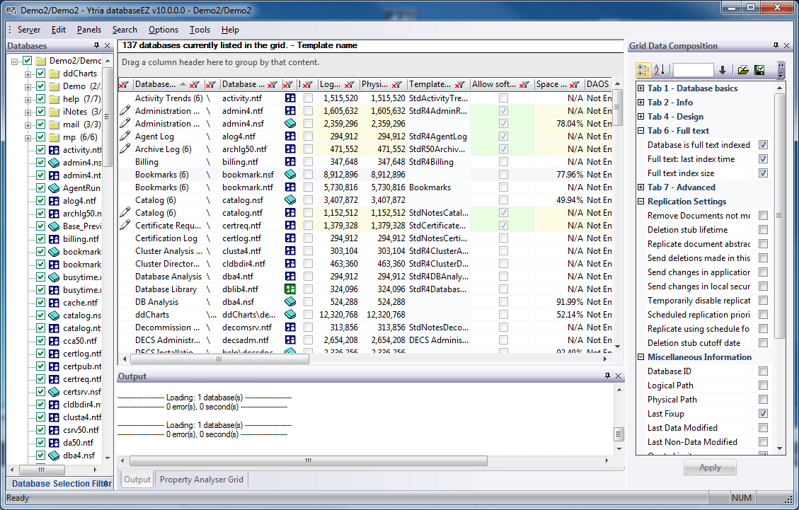 databaseEZ 11.1.1 software screenshot